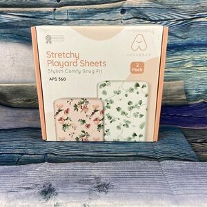 Acrabros playard sheets 2pk floral and vines